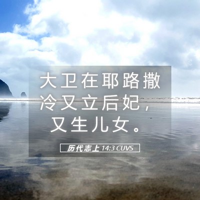 Picture 05 - 历 代 志 上 14:3 CUVS - 大 卫 在 耶 路 撒 冷 又 立 后 妃 ， - Bible Verse Picture