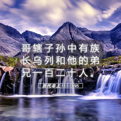 Picture 05 - 历 代 志 上 15:5 CUVS - 哥 辖 子 孙 中 有 族 长 乌 列 和 他 - Bible Verse Picture