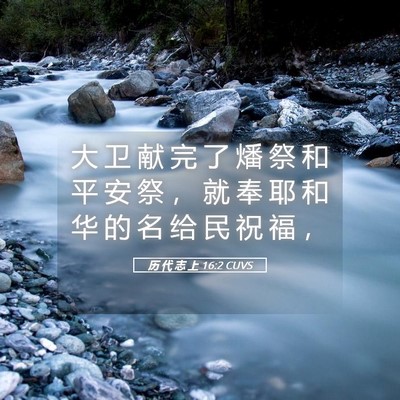Picture 05 - 历 代 志 上 16:2 CUVS - 大 卫 献 完 了 燔 祭 和 平 安 祭 ， - Bible Verse Picture