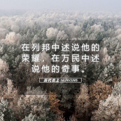 Picture 05 - 历 代 志 上 16:24 CUVS - 在 列 邦 中 述 说 他 的 荣 耀 ， 在 - Bible Verse Picture