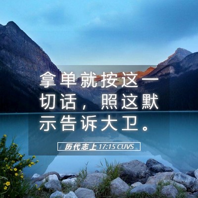 Picture 05 - 历 代 志 上 17:15 CUVS - 拿 单 就 按 这 一 切 话 ， 照 这 默 - Bible Verse Picture