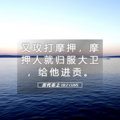 Picture 05 - 历 代 志 上 18:2 CUVS - 又 攻 打 摩 押 ， 摩 押 人 就 归 服 - Bible Verse Picture