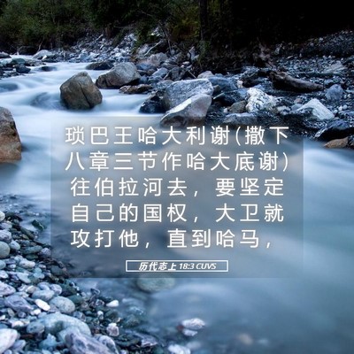Picture 05 - 历 代 志 上 18:3 CUVS - 琐 巴 王 哈 大 利 谢 ( 撒 下 八 章 三 - Bible Verse Picture