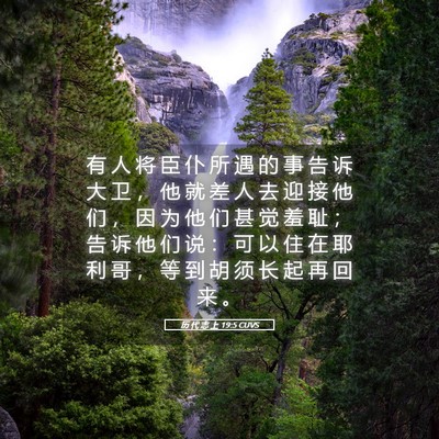 Picture 05 - 历 代 志 上 19:5 CUVS - 有 人 将 臣 仆 所 遇 的 事 告 诉 大 - Bible Verse Picture
