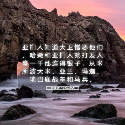 Picture 05 - 历 代 志 上 19:6 CUVS - 亚 扪 人 知 道 大 卫 憎 恶 他 们 ， - Bible Verse Picture