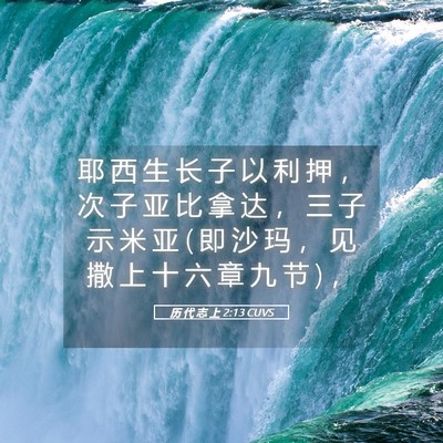 Picture 05 - 历 代 志 上 2:13 CUVS - 耶 西 生 长 子 以 利 押 ， 次 子 亚 - Bible Verse Picture