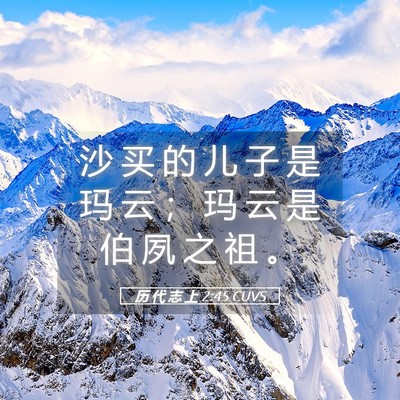 Picture 05 - 历 代 志 上 2:45 CUVS - 沙 买 的 儿 子 是 玛 云 ； 玛 云 是 - Bible Verse Picture