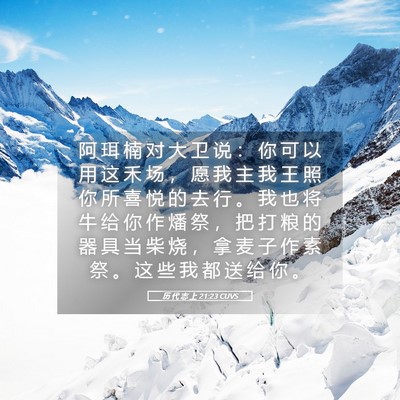 Picture 05 - 历 代 志 上 21:23 CUVS - 阿 珥 楠 对 大 卫 说 ： 你 可 以 用 - Bible Verse Picture
