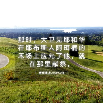 Picture 05 - 历 代 志 上 21:28 CUVS - 那 时 ， 大 卫 见 耶 和 华 在 耶 布 - Bible Verse Picture
