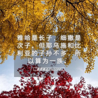 Picture 05 - 历 代 志 上 23:11 CUVS - 雅 哈 是 长 子 ， 细 撒 是 次 子 。 - Bible Verse Picture