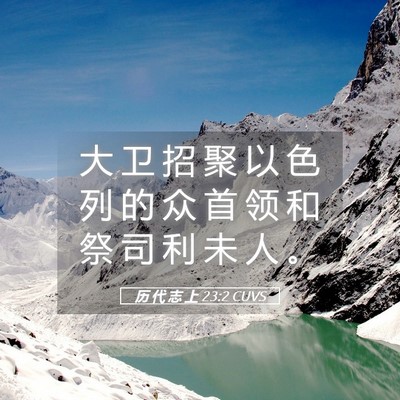Picture 05 - 历 代 志 上 23:2 CUVS - 大 卫 招 聚 以 色 列 的 众 首 领 和 - Bible Verse Picture