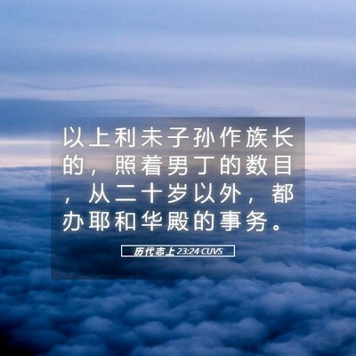 Picture 05 - 历 代 志 上 23:24 CUVS - 以 上 利 未 子 孙 作 族 长 的 ， 照 - Bible Verse Picture