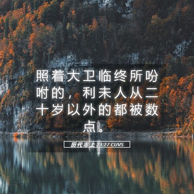 Picture 05 - 历 代 志 上 23:27 CUVS - 照 着 大 卫 临 终 所 吩 咐 的 ， 利 - Bible Verse Picture