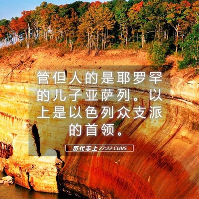 Picture 05 - 历 代 志 上 27:22 CUVS - 管 但 人 的 是 耶 罗 罕 的 儿 子 亚 - Bible Verse Picture