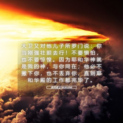Picture 05 - 历 代 志 上 28:20 CUVS - 大 卫 又 对 他 儿 子 所 罗 门 说 ： - Bible Verse Picture