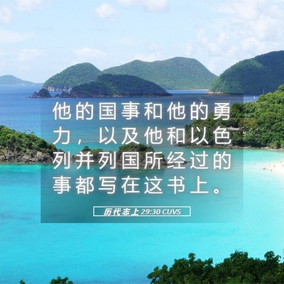 Picture 05 - 历 代 志 上 29:30 CUVS - 他 的 国 事 和 他 的 勇 力 ， 以 及 - Bible Verse Picture
