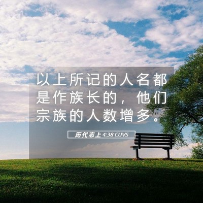 Picture 05 - 历 代 志 上 4:38 CUVS - 以 上 所 记 的 人 名 都 是 作 族 长 - Bible Verse Picture