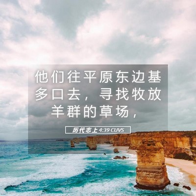 Picture 05 - 历 代 志 上 4:39 CUVS - 他 们 往 平 原 东 边 基 多 口 去 ， - Bible Verse Picture