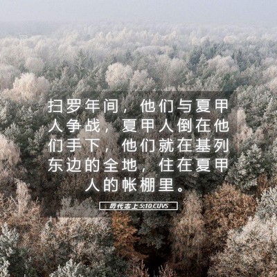 Picture 05 - 历 代 志 上 5:10 CUVS - 扫 罗 年 间 ， 他 们 与 夏 甲 人 争 - Bible Verse Picture