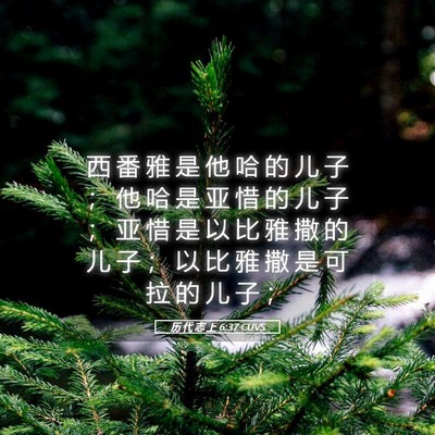 Picture 05 - 历 代 志 上 6:37 CUVS - 西 番 雅 是 他 哈 的 儿 子 ； 他 哈 - Bible Verse Picture