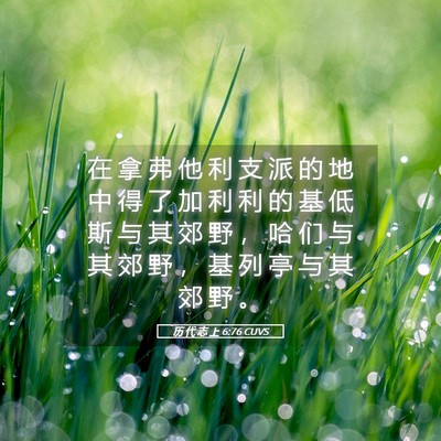 Picture 05 - 历 代 志 上 6:76 CUVS - 在 拿 弗 他 利 支 派 的 地 中 得 了 - Bible Verse Picture