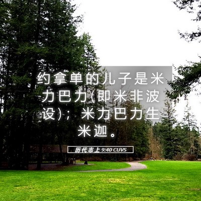 Picture 05 - 历 代 志 上 9:40 CUVS - 约 拿 单 的 儿 子 是 米 力 巴 力 ( 即 - Bible Verse Picture