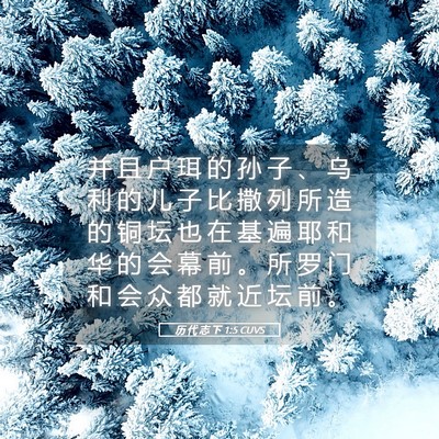 Picture 05 - 历 代 志 下 1:5 CUVS - 并 且 户 珥 的 孙 子 、 乌 利 的 儿 - Bible Verse Picture