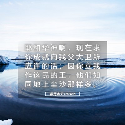 Picture 05 - 历 代 志 下 1:9 CUVS - 耶 和 华 神 啊 ， 现 在 求 你 成 就 - Bible Verse Picture