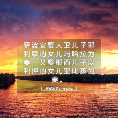 Picture 05 - 历 代 志 下 11:18 CUVS - 罗 波 安 娶 大 卫 儿 子 耶 利 摩 的 - Bible Verse Picture