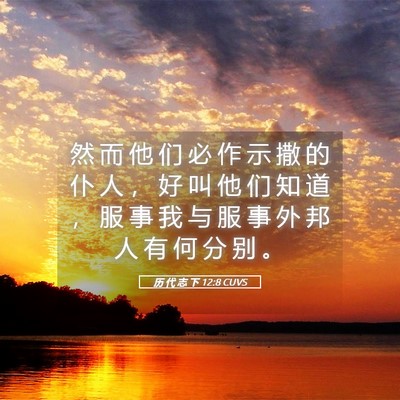 Picture 05 - 历 代 志 下 12:8 CUVS - 然 而 他 们 必 作 示 撒 的 仆 人 ， - Bible Verse Picture