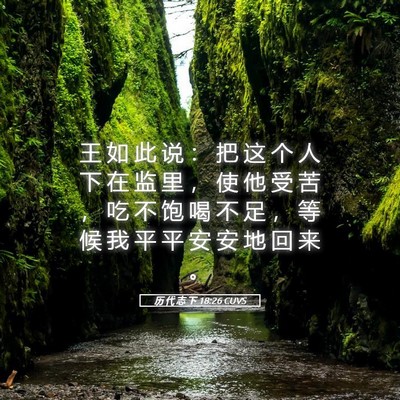 Picture 05 - 历 代 志 下 18:26 CUVS - 王 如 此 说 ： 把 这 个 人 下 在 监 - Bible Verse Picture