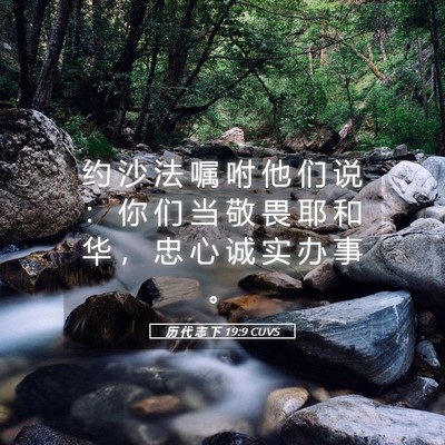 Picture 05 - 历 代 志 下 19:9 CUVS - 约 沙 法 嘱 咐 他 们 说 ： 你 们 当 - Bible Verse Picture