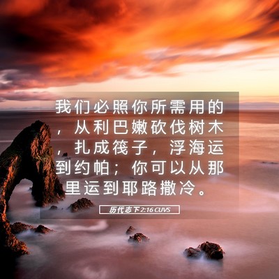 Picture 05 - 历 代 志 下 2:16 CUVS - 我 们 必 照 你 所 需 用 的 ， 从 利 - Bible Verse Picture