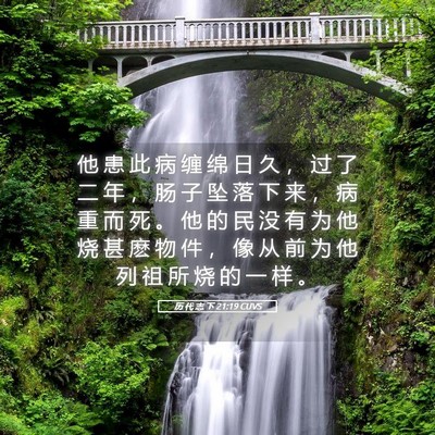 Picture 05 - 历 代 志 下 21:19 CUVS - 他 患 此 病 缠 绵 日 久 ， 过 了 二 - Bible Verse Picture