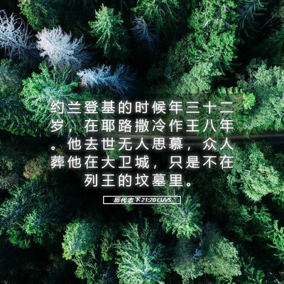 Picture 05 - 历 代 志 下 21:20 CUVS - 约 兰 登 基 的 时 候 年 三 十 二 岁 - Bible Verse Picture
