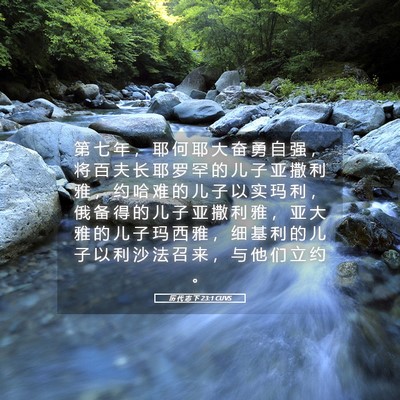 Picture 05 - 历 代 志 下 23:1 CUVS - 第 七 年 ， 耶 何 耶 大 奋 勇 自 强 - Bible Verse Picture