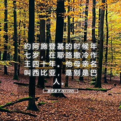 Picture 05 - 历 代 志 下 24:1 CUVS - 约 阿 施 登 基 的 时 候 年 七 岁 ， - Bible Verse Picture