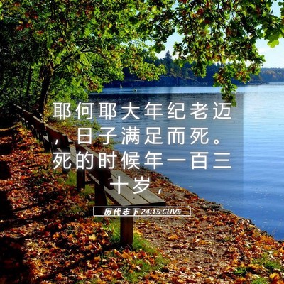 Picture 05 - 历 代 志 下 24:15 CUVS - 耶 何 耶 大 年 纪 老 迈 ， 日 子 满 - Bible Verse Picture