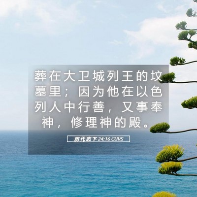 Picture 05 - 历 代 志 下 24:16 CUVS - 葬 在 大 卫 城 列 王 的 坟 墓 里 ； - Bible Verse Picture