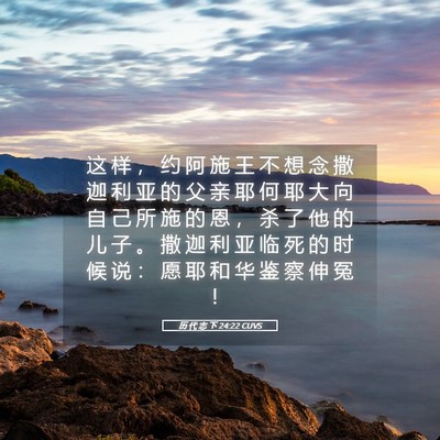 Picture 05 - 历 代 志 下 24:22 CUVS - 这 样 ， 约 阿 施 王 不 想 念 撒 迦 - Bible Verse Picture