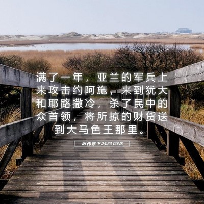 Picture 05 - 历 代 志 下 24:23 CUVS - 满 了 一 年 ， 亚 兰 的 军 兵 上 来 - Bible Verse Picture