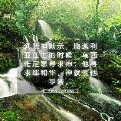 Picture 05 - 历 代 志 下 26:5 CUVS - 通 晓 神 默 示 ， 撒 迦 利 亚 在 世 - Bible Verse Picture