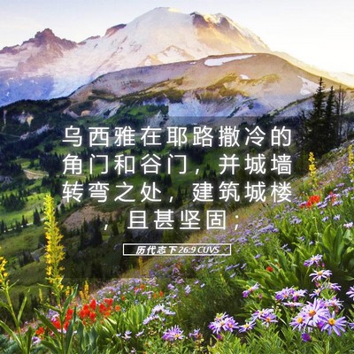 Picture 05 - 历 代 志 下 26:9 CUVS - 乌 西 雅 在 耶 路 撒 冷 的 角 门 和 - Bible Verse Picture