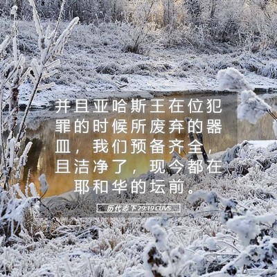 Picture 05 - 历 代 志 下 29:19 CUVS - 并 且 亚 哈 斯 王 在 位 犯 罪 的 时 - Bible Verse Picture
