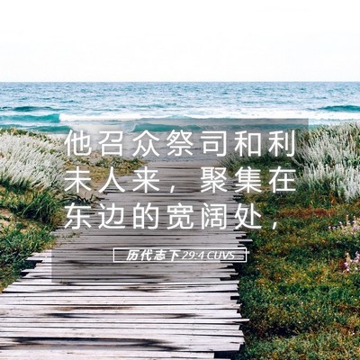 Picture 05 - 历 代 志 下 29:4 CUVS - 他 召 众 祭 司 和 利 未 人 来 ， 聚 - Bible Verse Picture