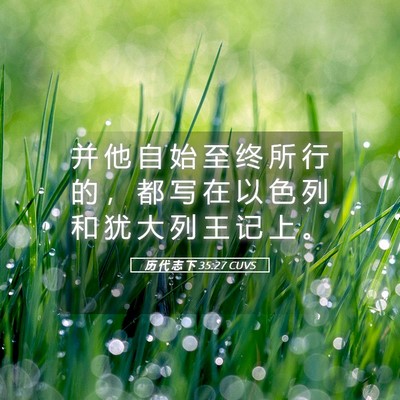 Picture 05 - 历 代 志 下 35:27 CUVS - 并 他 自 始 至 终 所 行 的 ， 都 写 - Bible Verse Picture