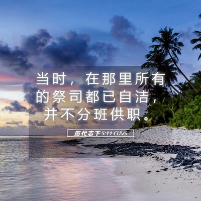 Picture 05 - 历 代 志 下 5:11 CUVS - 当 时 ， 在 那 里 所 有 的 祭 司 都 - Bible Verse Picture