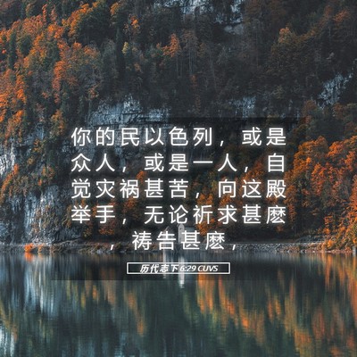 Picture 05 - 历 代 志 下 6:29 CUVS - 你 的 民 以 色 列 ， 或 是 众 人 ， - Bible Verse Picture