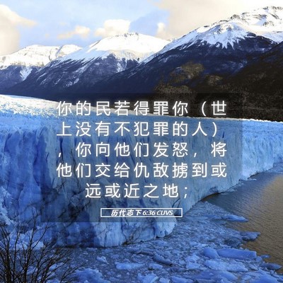 Picture 05 - 历 代 志 下 6:36 CUVS - 你 的 民 若 得 罪 你 （ 世 上 没 有 - Bible Verse Picture