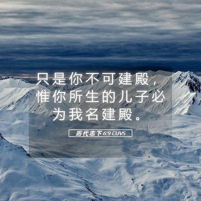 Picture 05 - 历 代 志 下 6:9 CUVS - 只 是 你 不 可 建 殿 ， 惟 你 所 生 - Bible Verse Picture